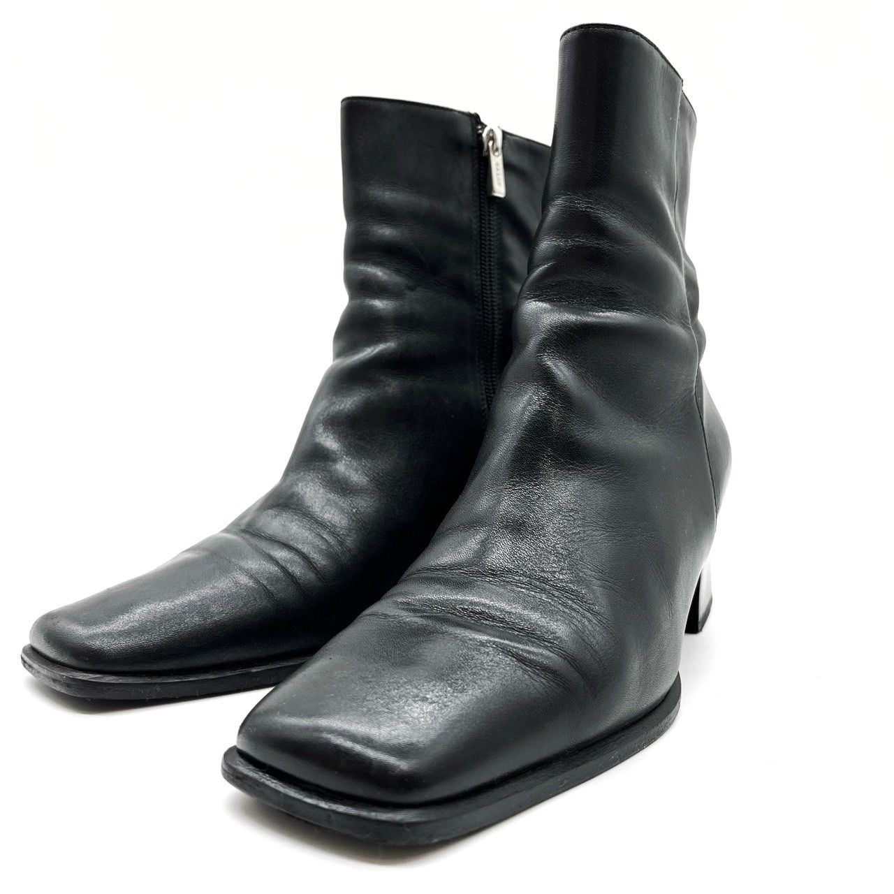 BALLY バリー ヒールブーツ レザー 革 ブラック 黒色 サイドジップ レディース