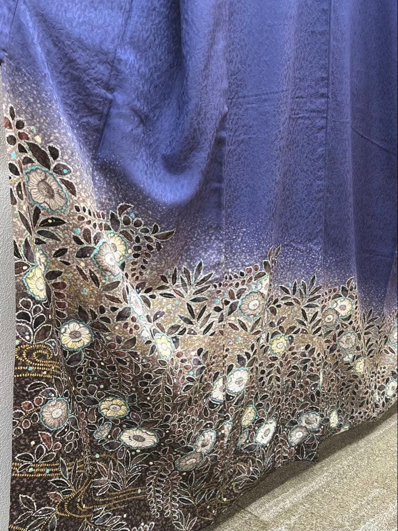 作家物 訪問着 金彩 絞り加工 辻ヶ花 落款入 正絹 - メルカリ