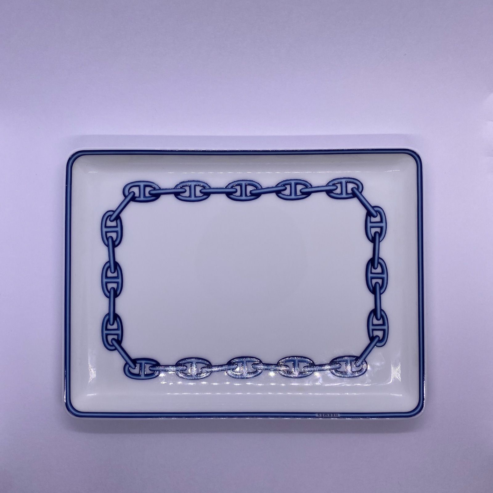 エルメス/HERMES シェーヌダンクル ブルー スクエアプレート 皿 食器