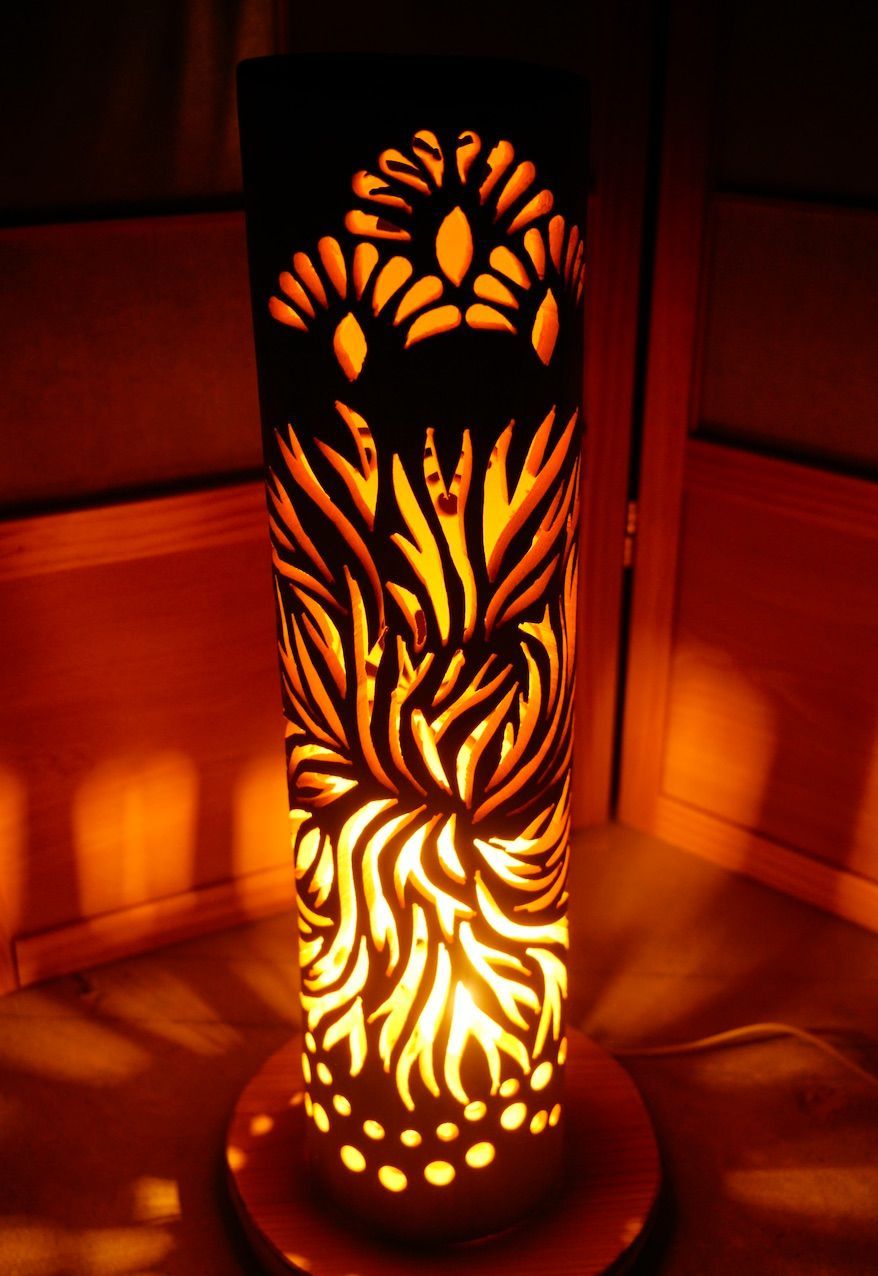 竹灯籠 〜〜蓮螺旋〜〜 コンセント・電池式両方可 竹灯籠 〜〜蓮螺旋