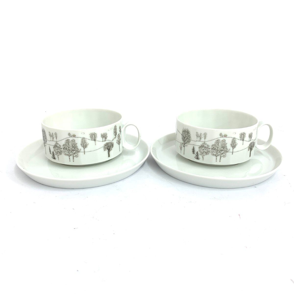 美品 Rosenthal ローゼンタール 冬の旅 カップ＆ソーサー 2客セット 