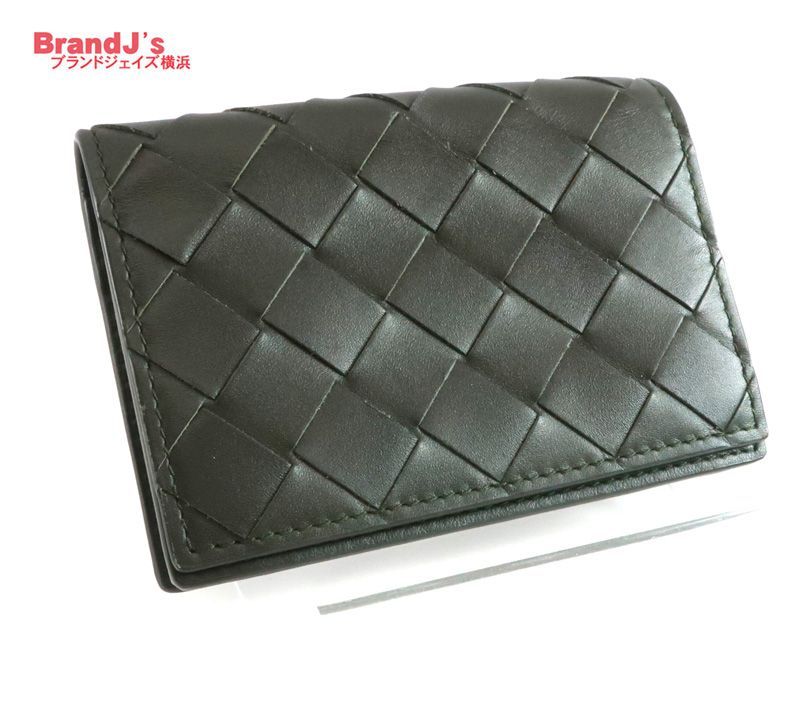 ボッテガヴェネタ イントレチャート ビジネスカードケース カーキ 605720 BOTTEGA VENETA |34042
