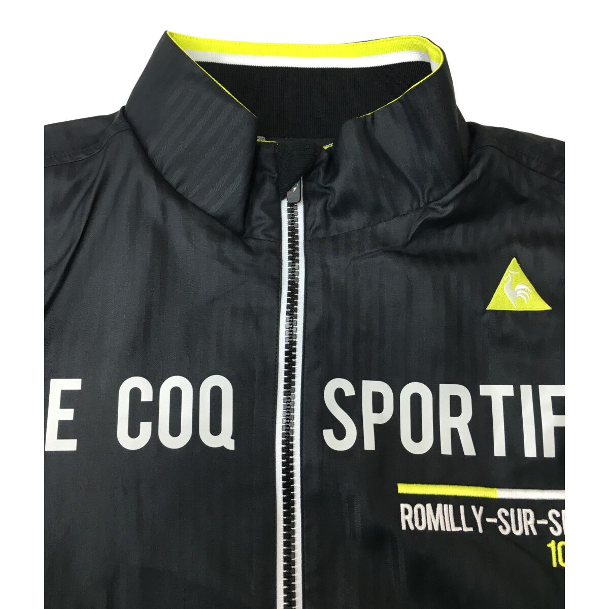 le coq sportif - coco 中古 ルコックスポルティフ le coq sportif メンズ ブルゾン M 黒 長袖 2WAY 薄手 メッシュ裏地 ストライプ 中古 メンズ ルコックスポルティフ le coq sportif ブルゾン M