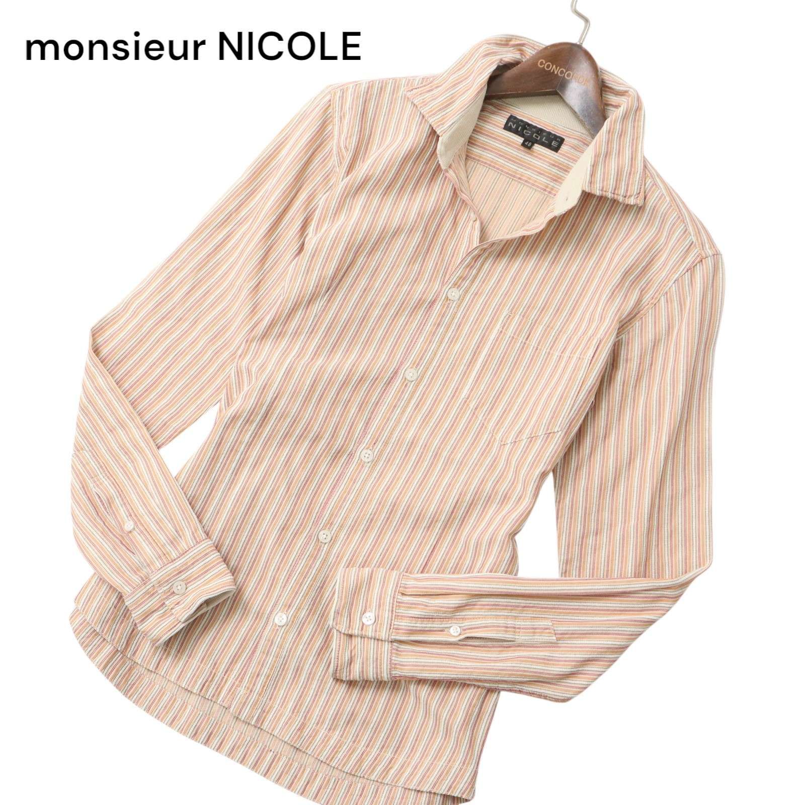 monsieur NICOLE ムッシュ ニコル 通年☆ ストライプ スリム