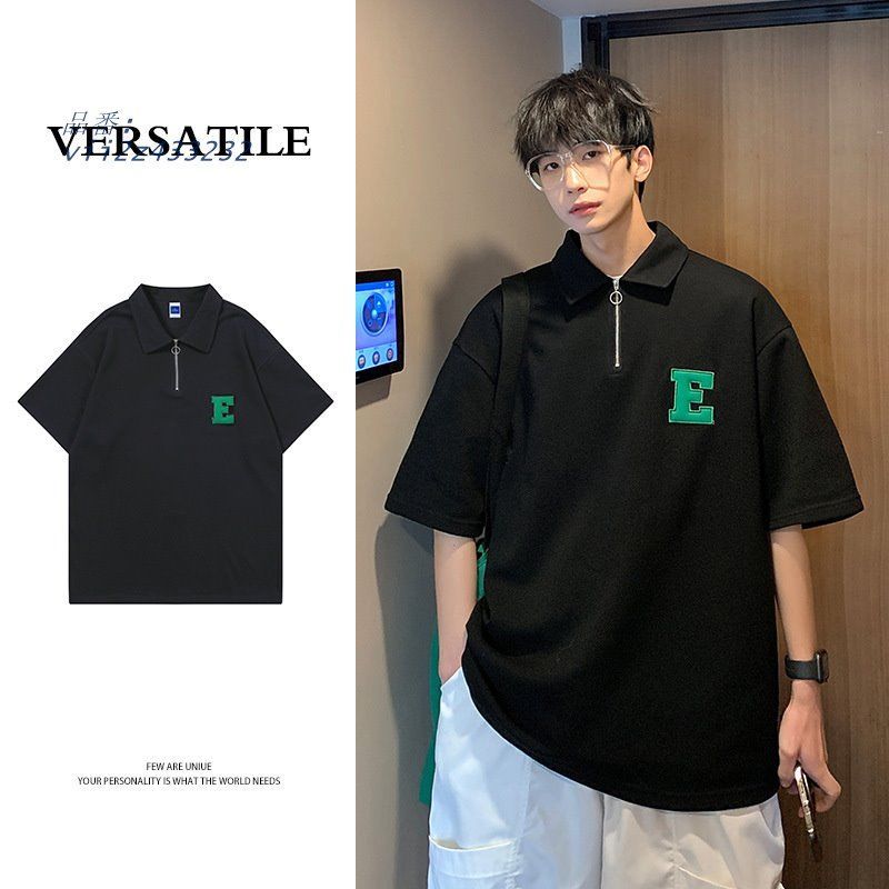 メンズ 男性 2024年 新作 半袖 ポロシャツ ラペル ゆったり Tシャツ Tシャツ カジュアル ハーフジッパー  vii2z433232