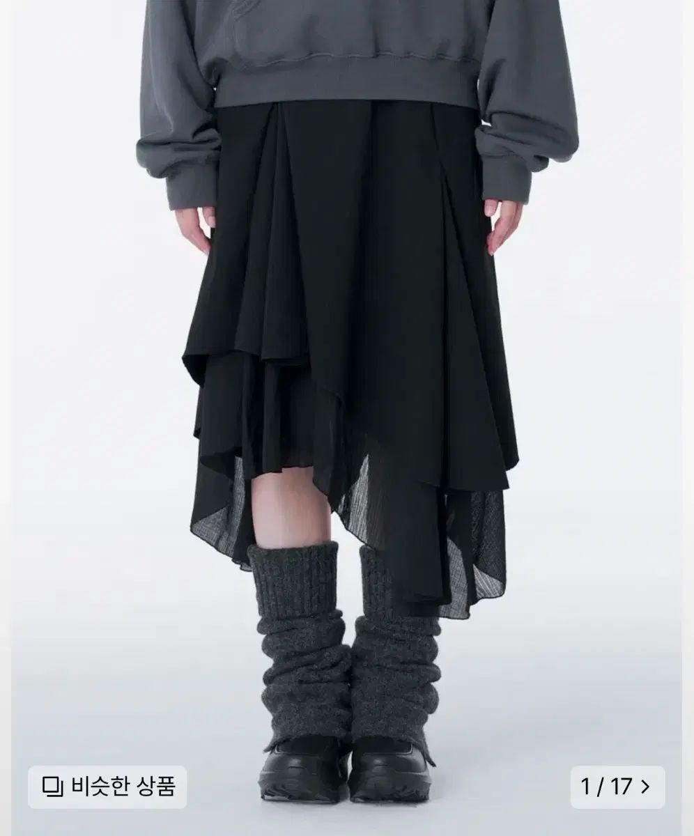 ミセキソウル スカート Unbalanced layered skirt