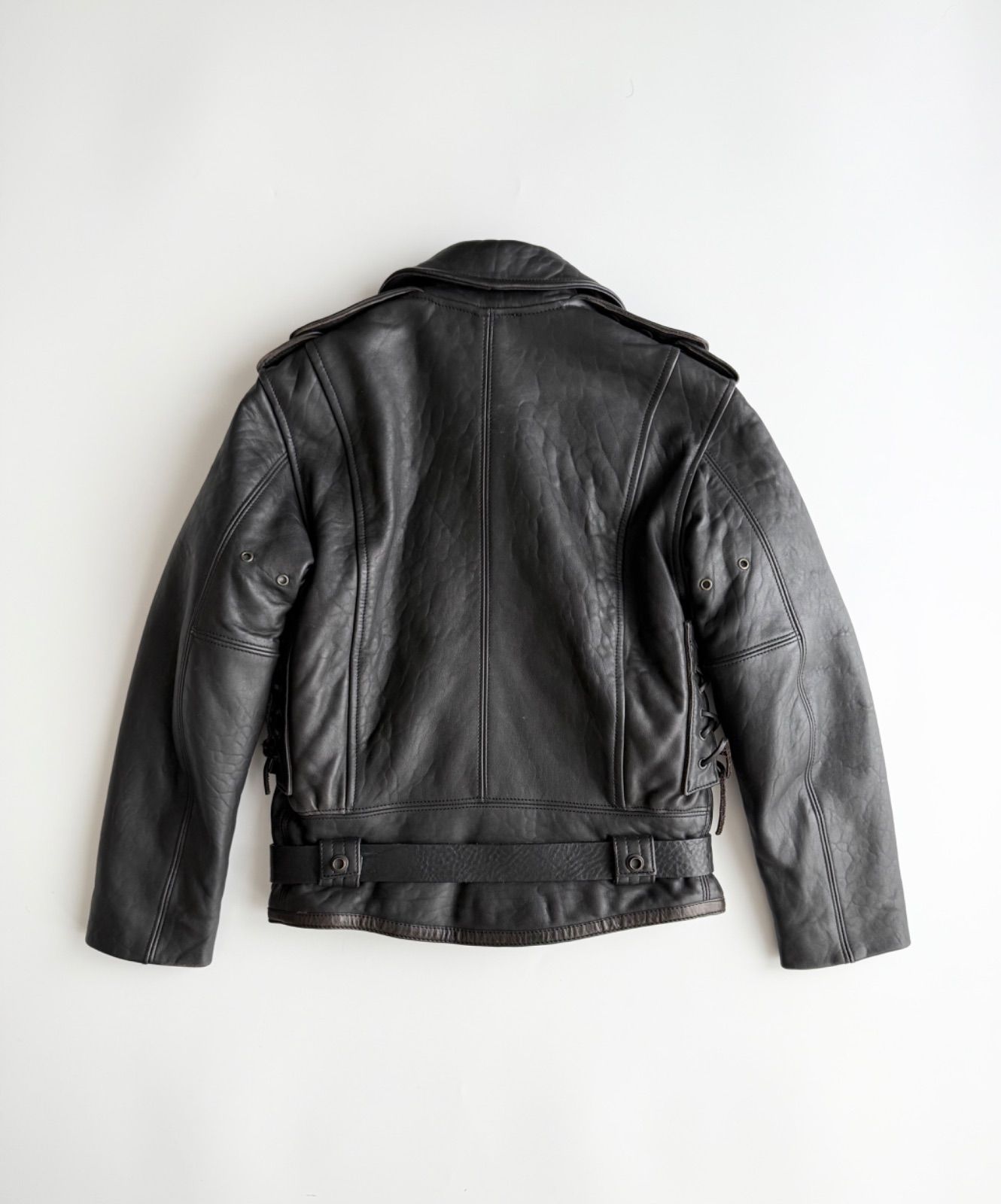 1982. GIORGIO ARMANI LEATHER JACKET ジョルジオアルマーニ 1980s アーカイブ archive レザー ライダースジャケット アルマーニ 80s レディース SIROKUMA-CORPORATION_COM