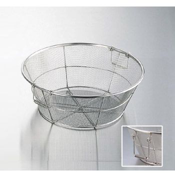 揚ザル 荒目5メッシュ 手付 18-8 ステンレス BK 65cm