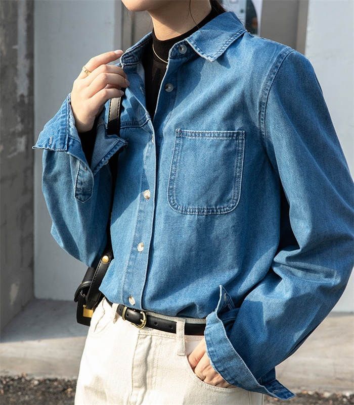 トップス レディース ロングシャツ デニムシャツ 長袖 シンプル カジュアル 体型カバー 春秋冬 楽天市場】「隠して着映える！」デニムシャツ 長袖 レディース