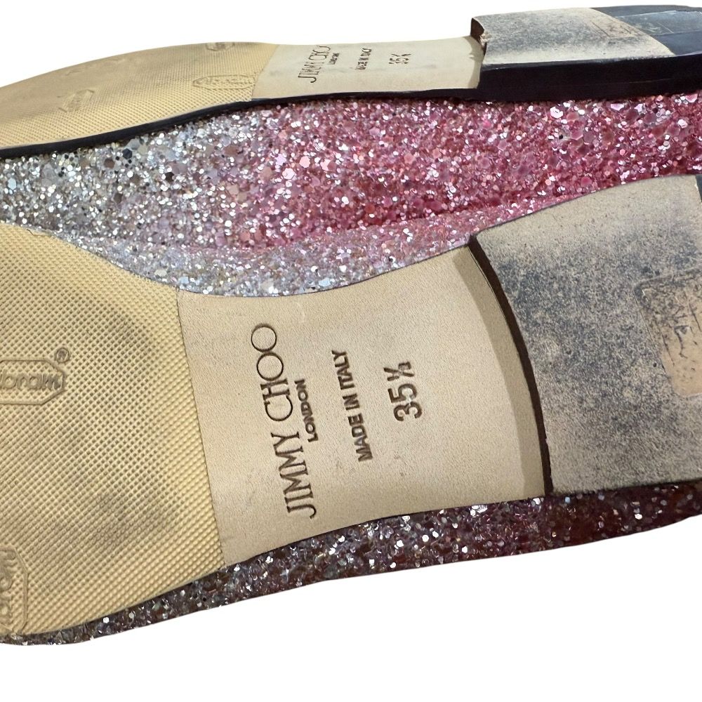 JIMMY CHOO グリッターパンプス22.5cm ピンクシルバー JIMMY CHOO