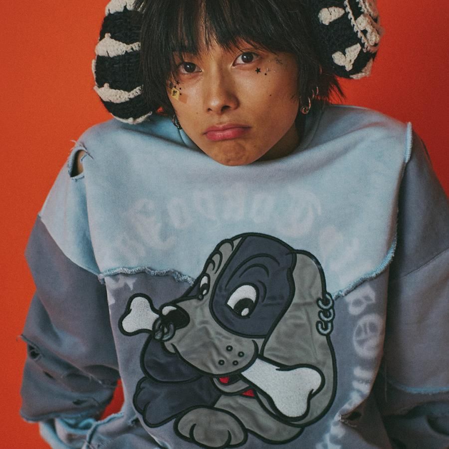 GALFY 中型 黒 GALFY ガルフィー ツギハギゾンビ スウェット トレーナー L 中型