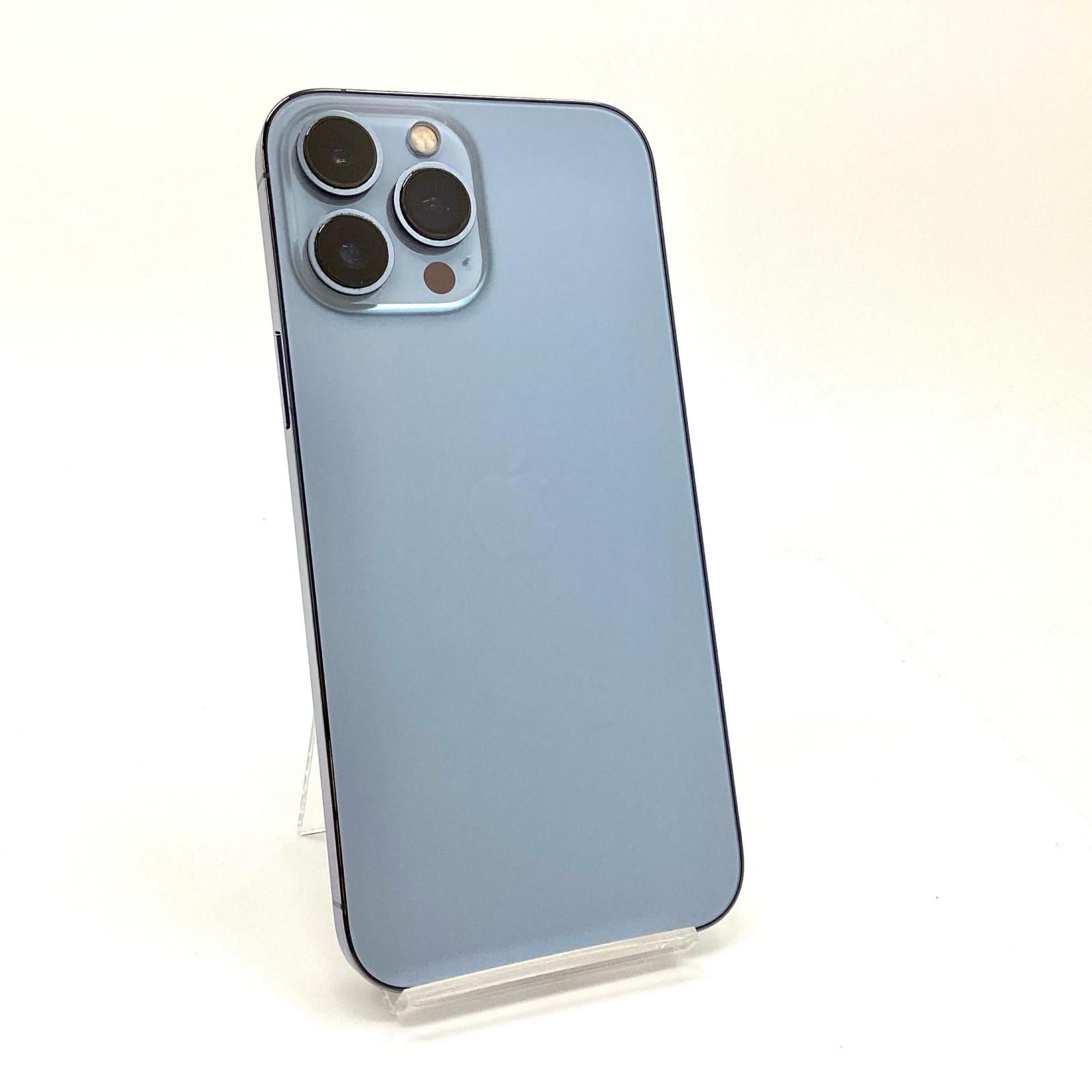【全額返金保証】【最速発送】Apple iPhone 13 Pro Max 128GB シエラブルー au 美品 動作確認済 86% 白ロム