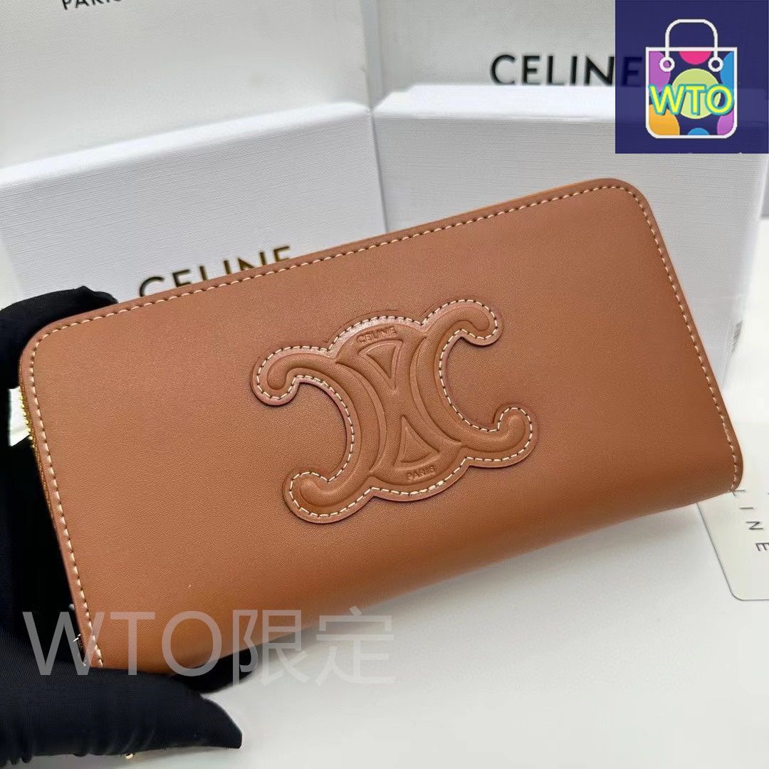 今日特価】CELINE セリーヌ TRIOMPHE CUIR 大きなジップ
