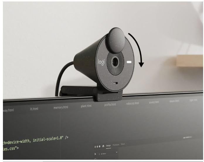 Logitech Brio 300 1920 x 1080 p USB C ウェブカメラ プライバシーシャッター付き 自動光補正 グラファイト リニューアル