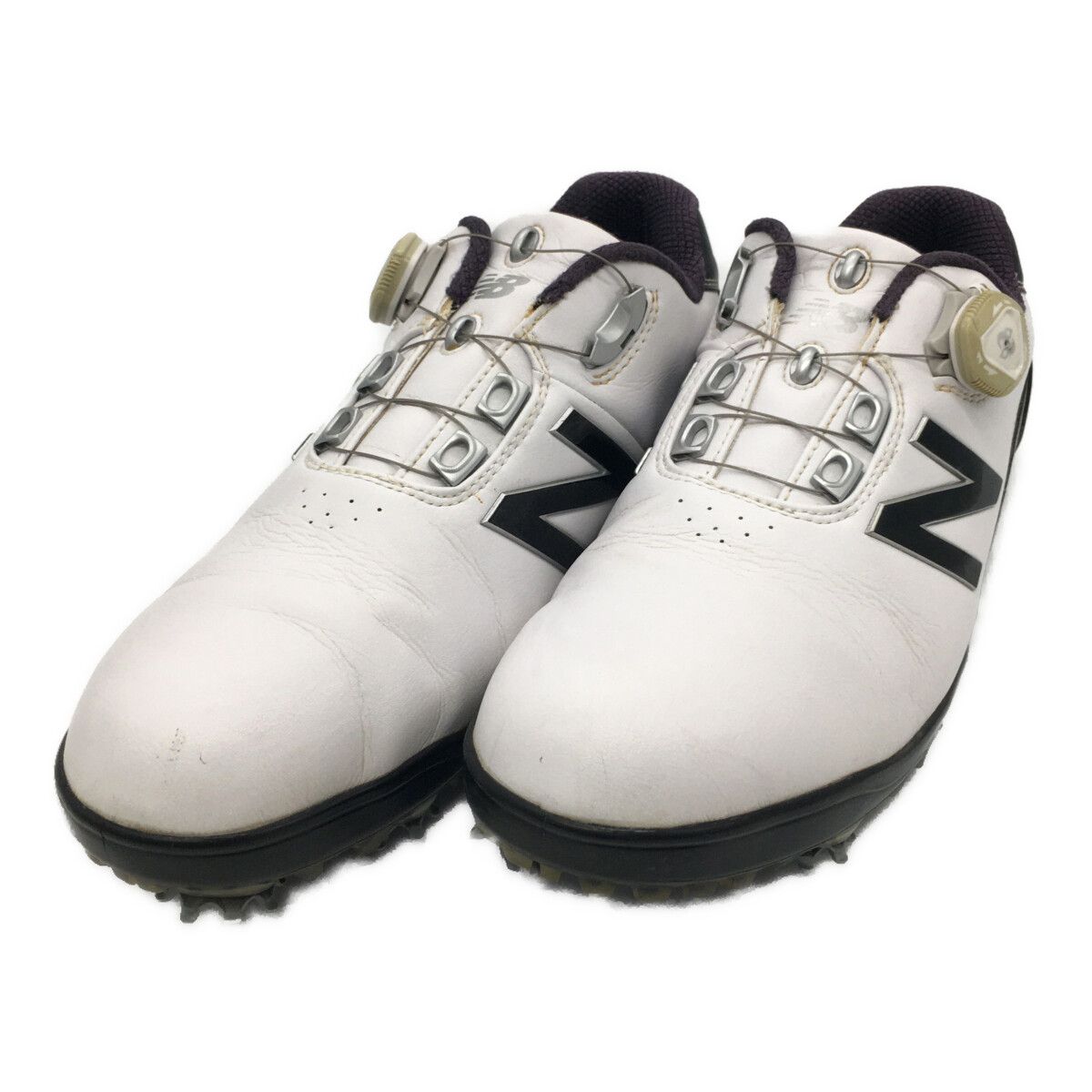 ニューバランスゴルフ New Balance golf ゴルフシューズ 27cm ホワイト ブラック ボア シンプル MG1001