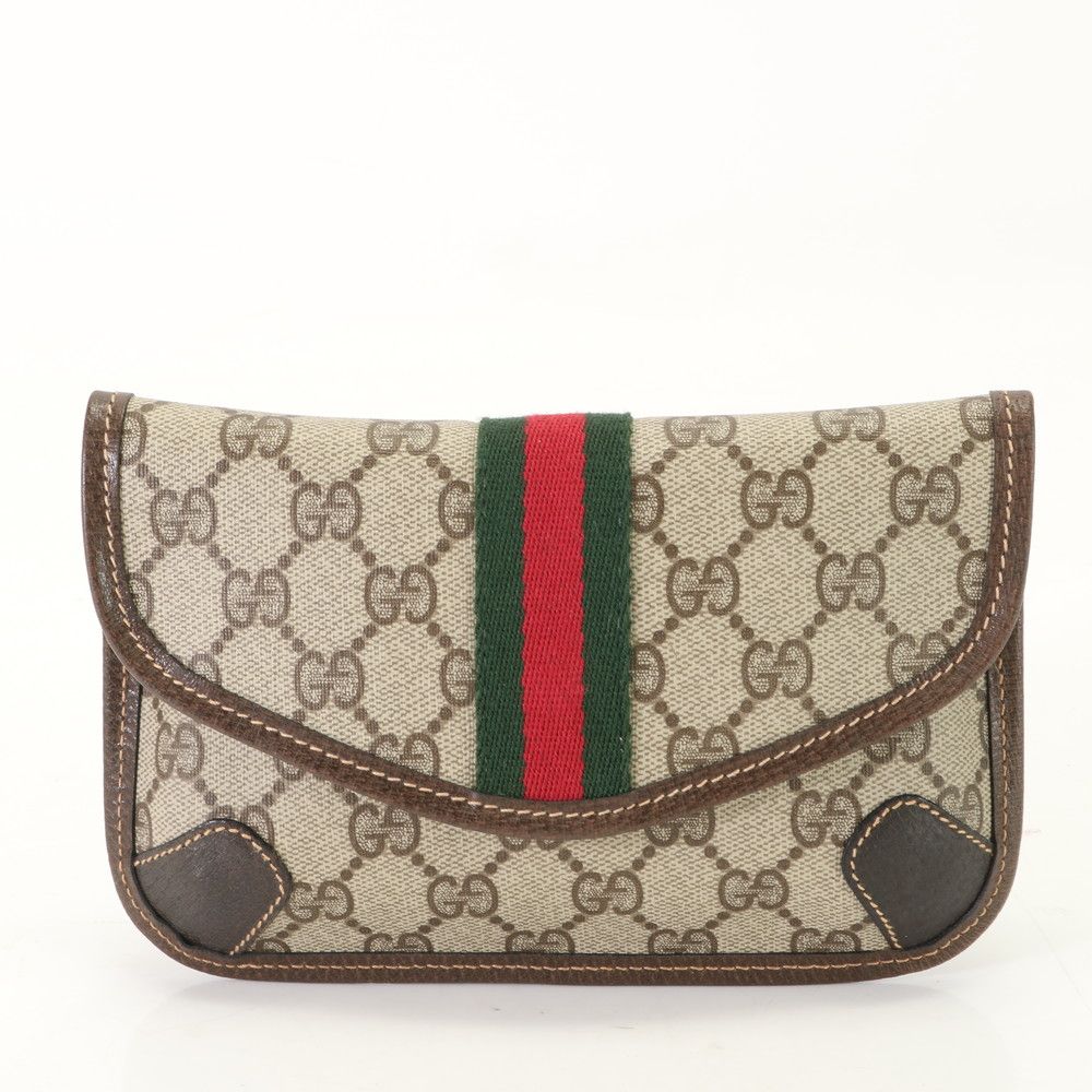 【美品】オールドグッチ シェリーライン GGスプリーム クラッチバッグ GUCCI - オールドグッチ クラッチバッグ シェリーライン GG