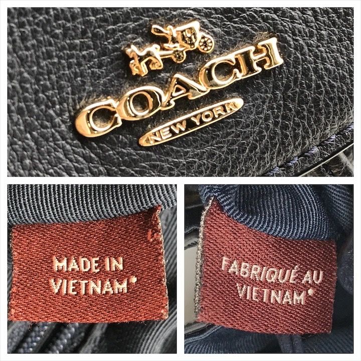 良品 COACH コーチ リュック バックパック レザー ネイビー レディース  