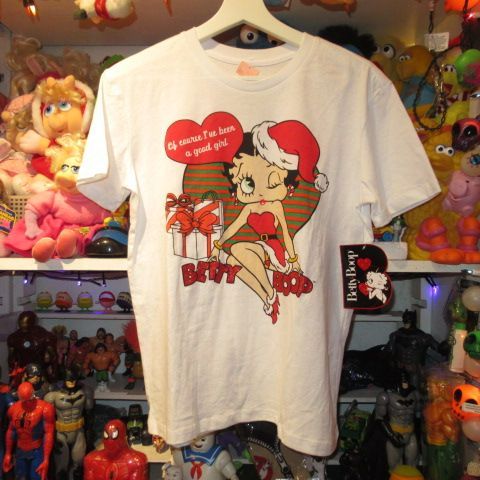 BettyBoopベティーブープベティTshirtTシャツTeeChristmasクリスマスpresentプレゼントSantaサンタwhiteホワイト