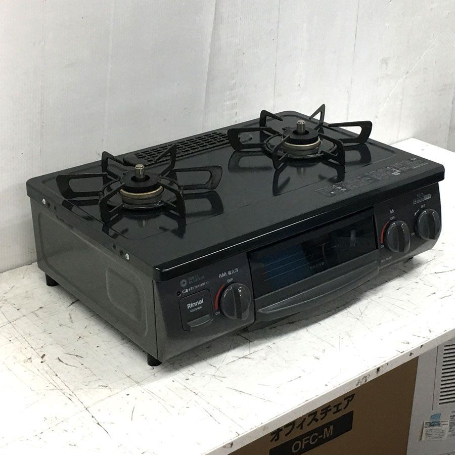地域 商品 ガステーブル ガスコンロ Rinnai リンナイ 都市ガス 左強 56cm KG35NBKL 13A 一人暮らし 新生活