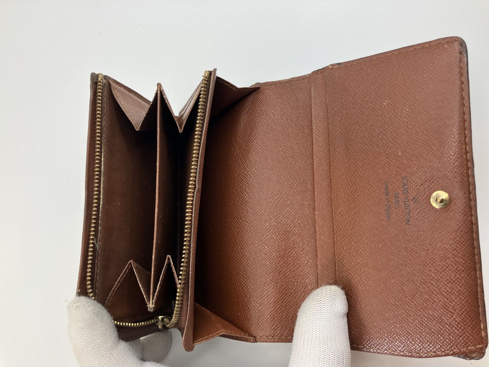 ルイヴィトン 2つ折り財布 コンパクトジップ モノグラム 14×9cm