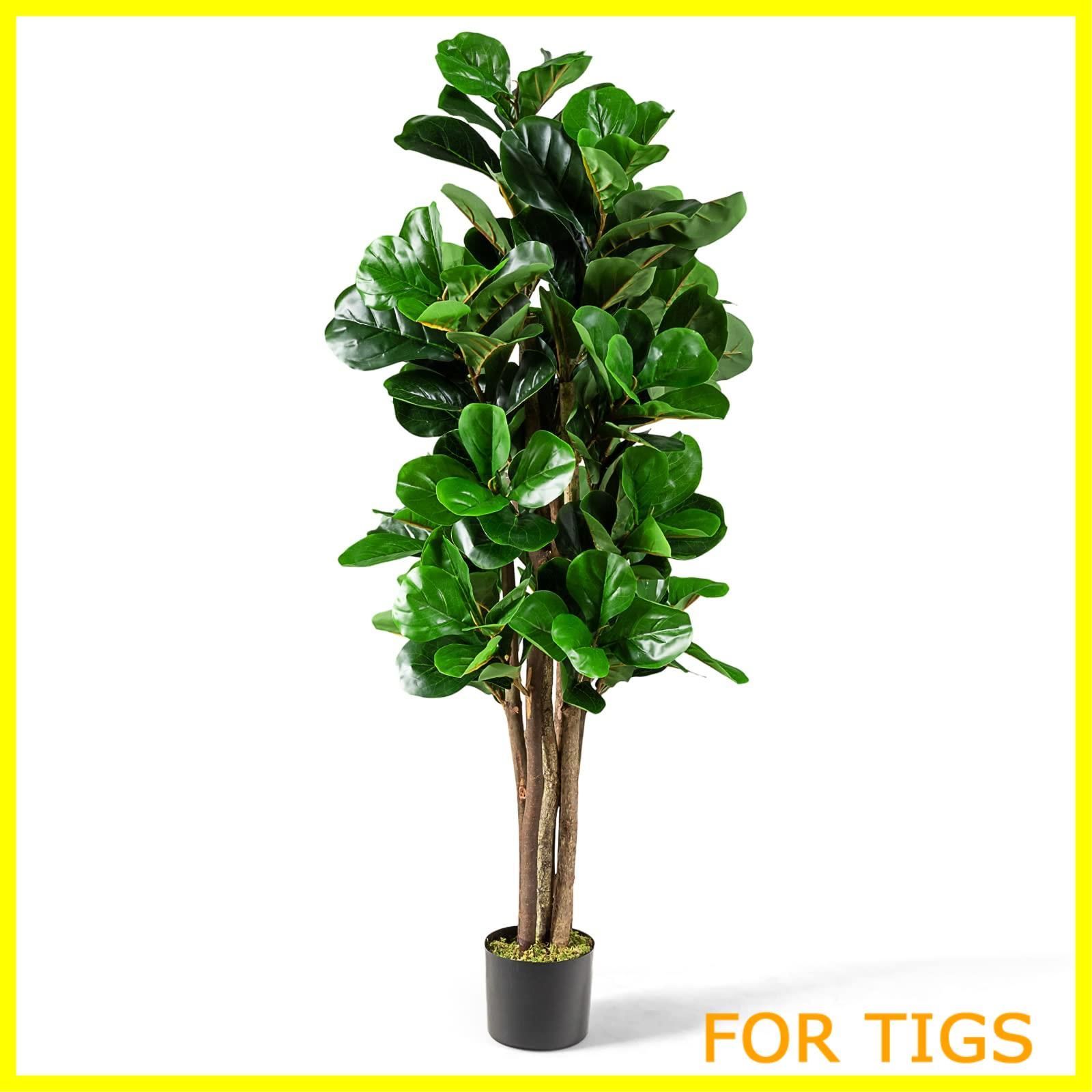 数量 TANGKULA 人工 観葉植物 フェイク 150cm 大型 フェイクグリーン 造花 フェイクグリーン インテリア 室内 屋外フェイク植物 造花 人工観葉植物 150cm