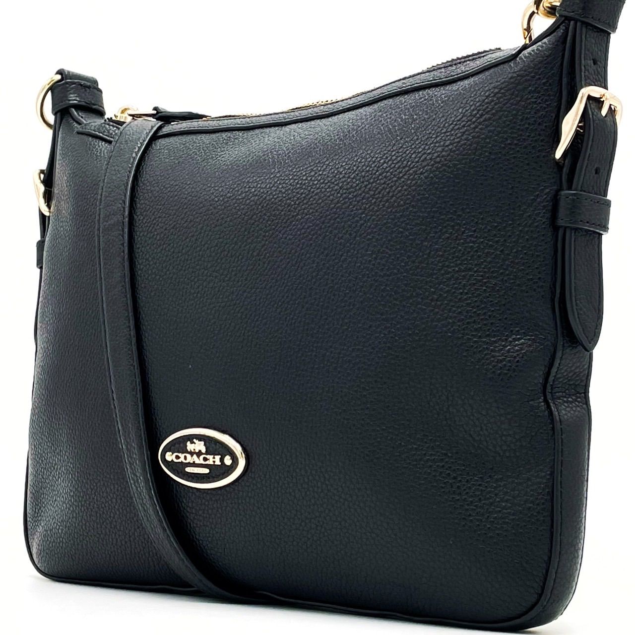 ✨極美品✨ COACH コーチ ショルダーバッグ ロゴプレート ゴールド金具 