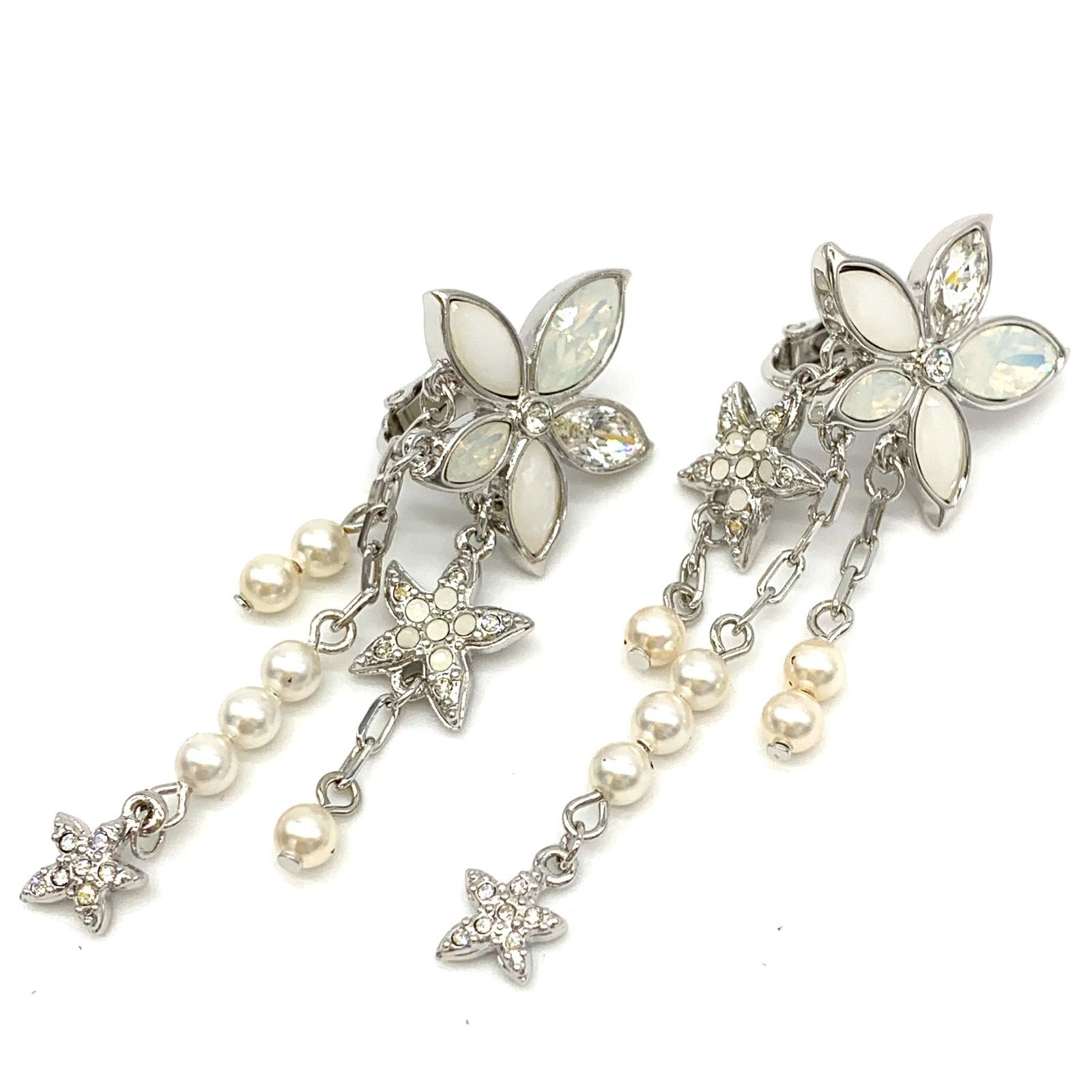 ▽SWAROVSKI/スワロフスキー クリスタル フラワーモチーフ イヤリング