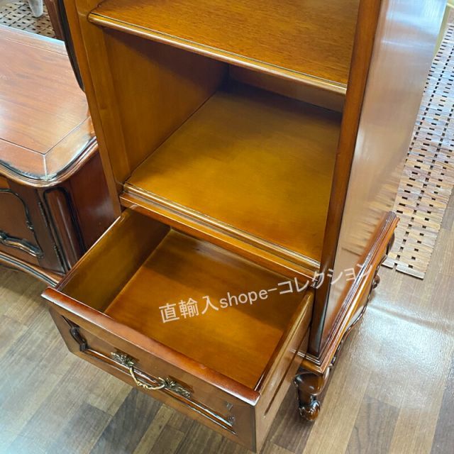 幅45 オープン本棚 4段 トール ブックケース 完成品 アンティーク 木製 マホガニーアンティーク家具 幅45 オープン本棚 スリム