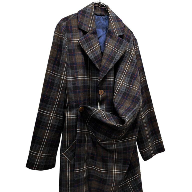 Vivienne Westwood MAN 24AW ウールタータンチェック変形ドレープ