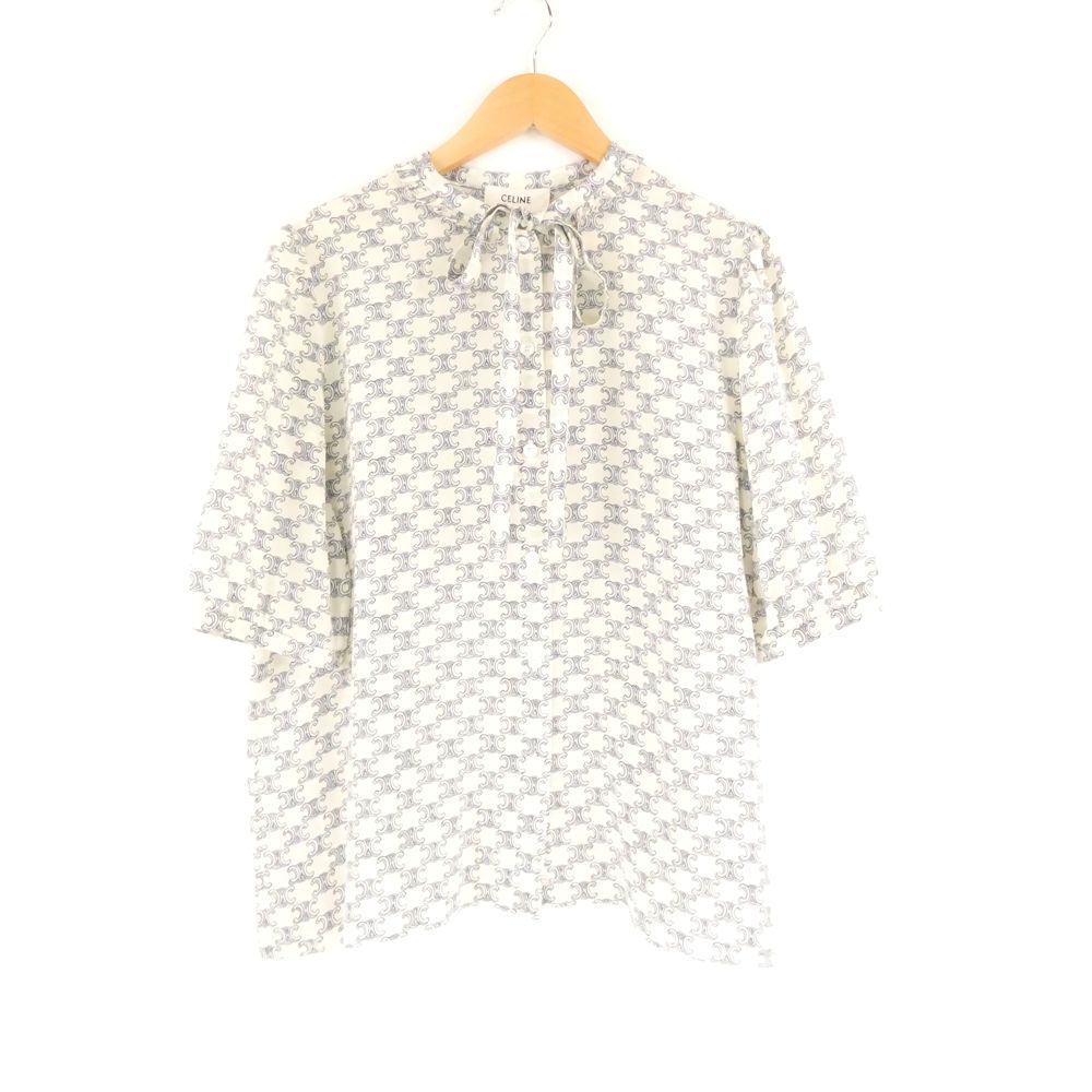 CELINE セリーヌ 2B553632P ブラウス 38 シルク100％ トリオンフ エディスリマン レディース AY7277W2