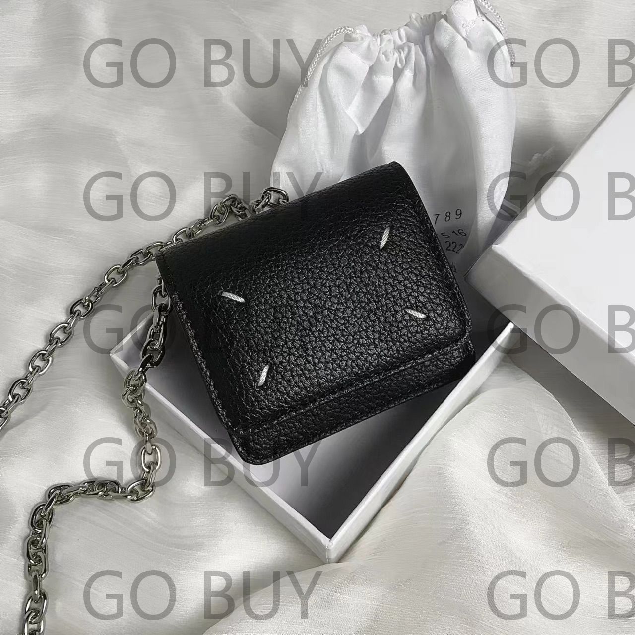 美品 Maison Margiela メゾンマルジェラ ショルダー ミニ財布 ブラック 