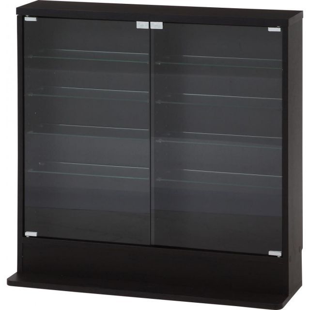 不二貿易 ガラスコレクションケース ロータイプ 浅型 ブラック お客様