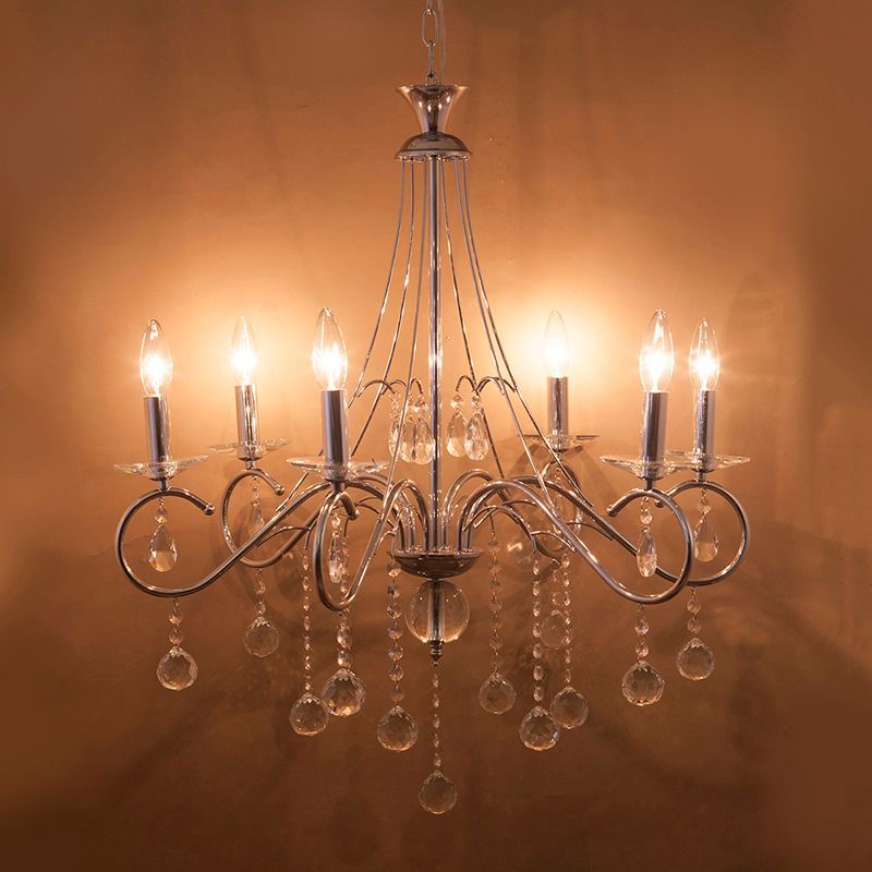 LED対応 】クリスタルガラス 高級 シャンデリア TESSI テッシー（6灯）