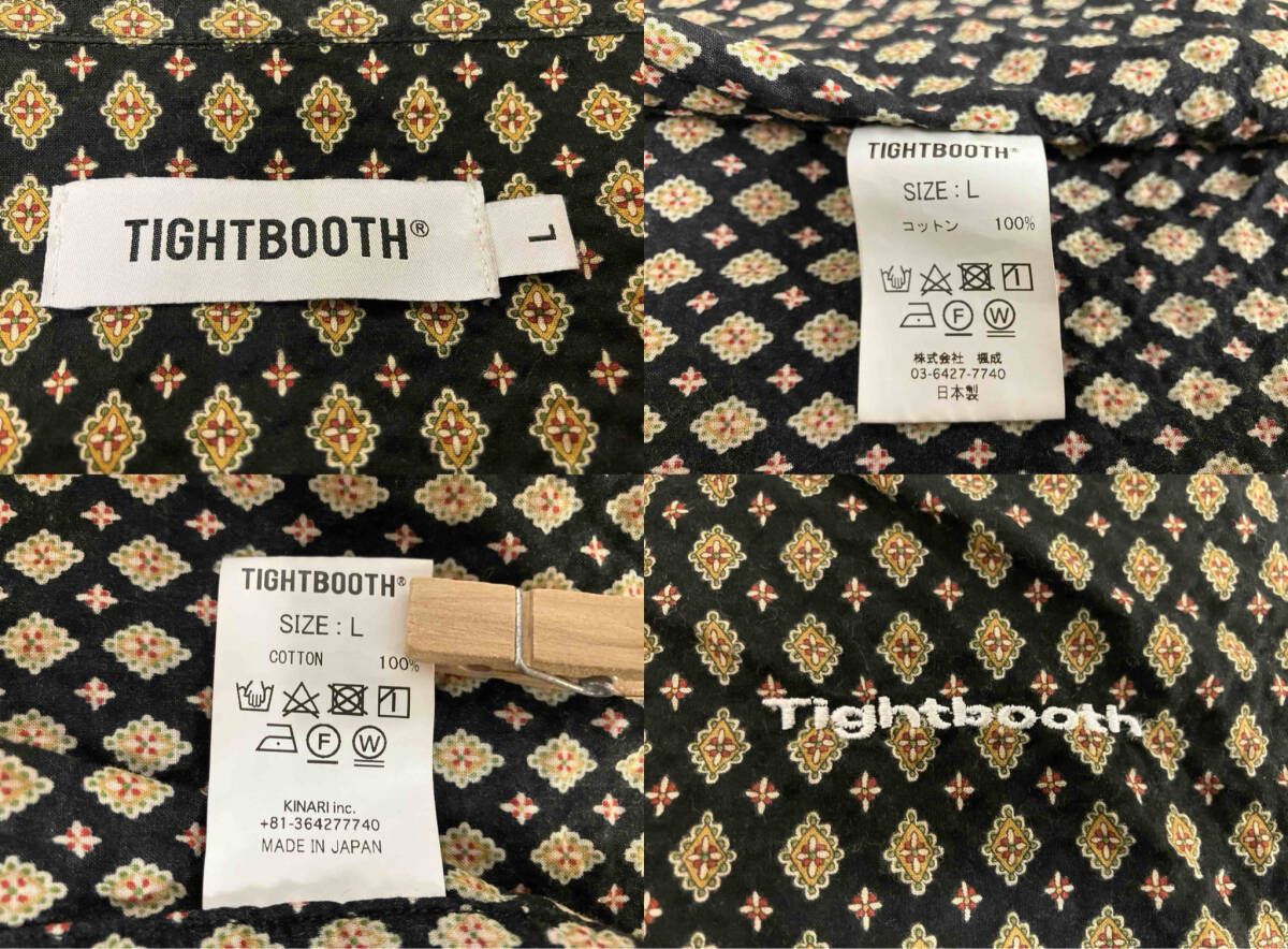 TIGHTBOOTH タイトブース 半袖シャツ サイズL シアサッカー 総柄