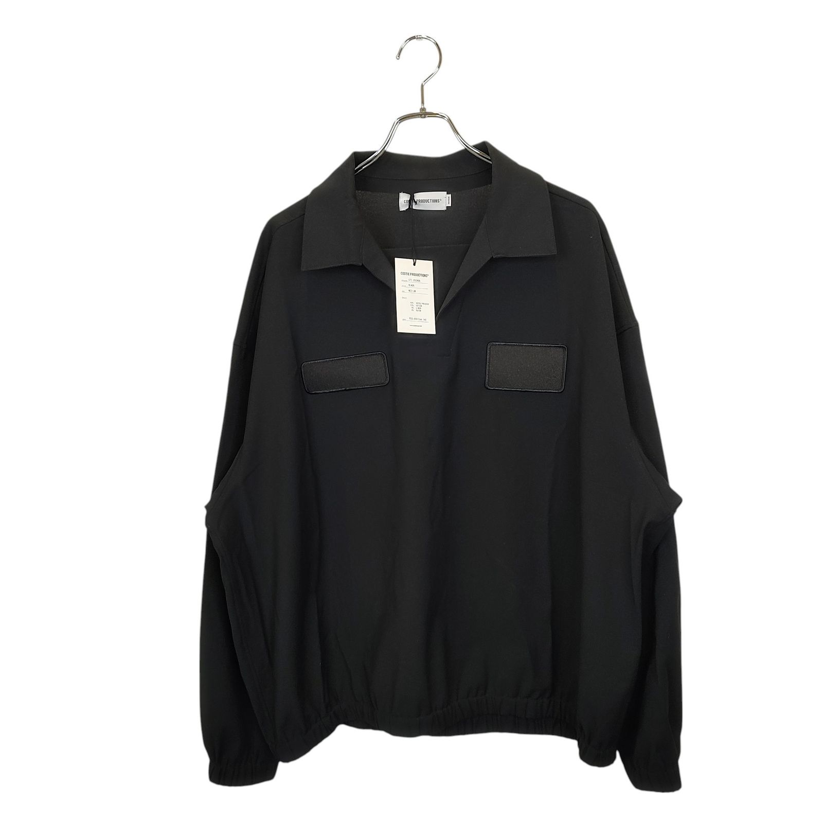 COOTIE PRODUCTIONS クーティー プロダクションズ 25SS Leno Cloth Squeeze Holes Skipper 長袖 スキッパー シャツ CTE-25S405 M ブラック