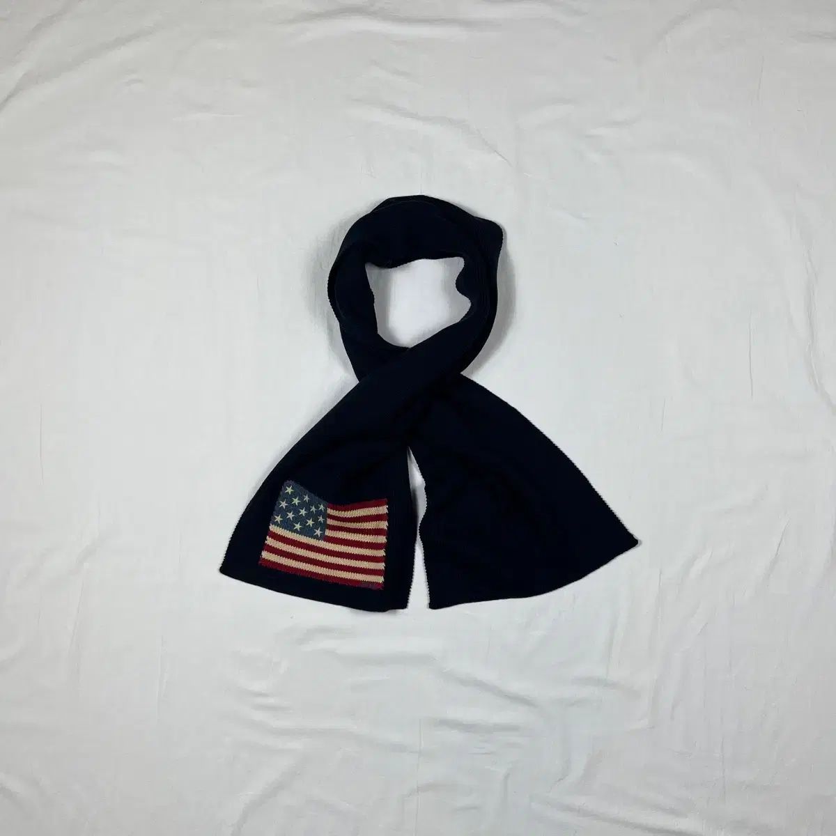 【希少デザイン】90s USA マフラー　星条旗　ラルフローレン 90s POLO Ralph Lauren(ポロラルフローレン) 星条旗 ロゴ