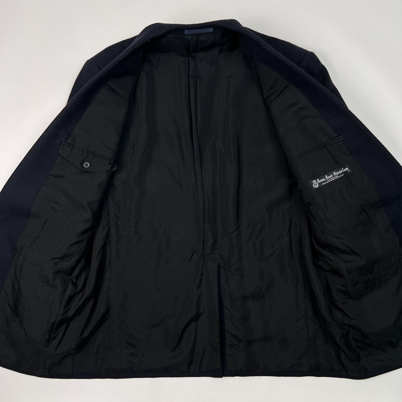 ロイヤルボートハウス ブレザー 紺 S ジャケット 銀ボタン ネクタイ