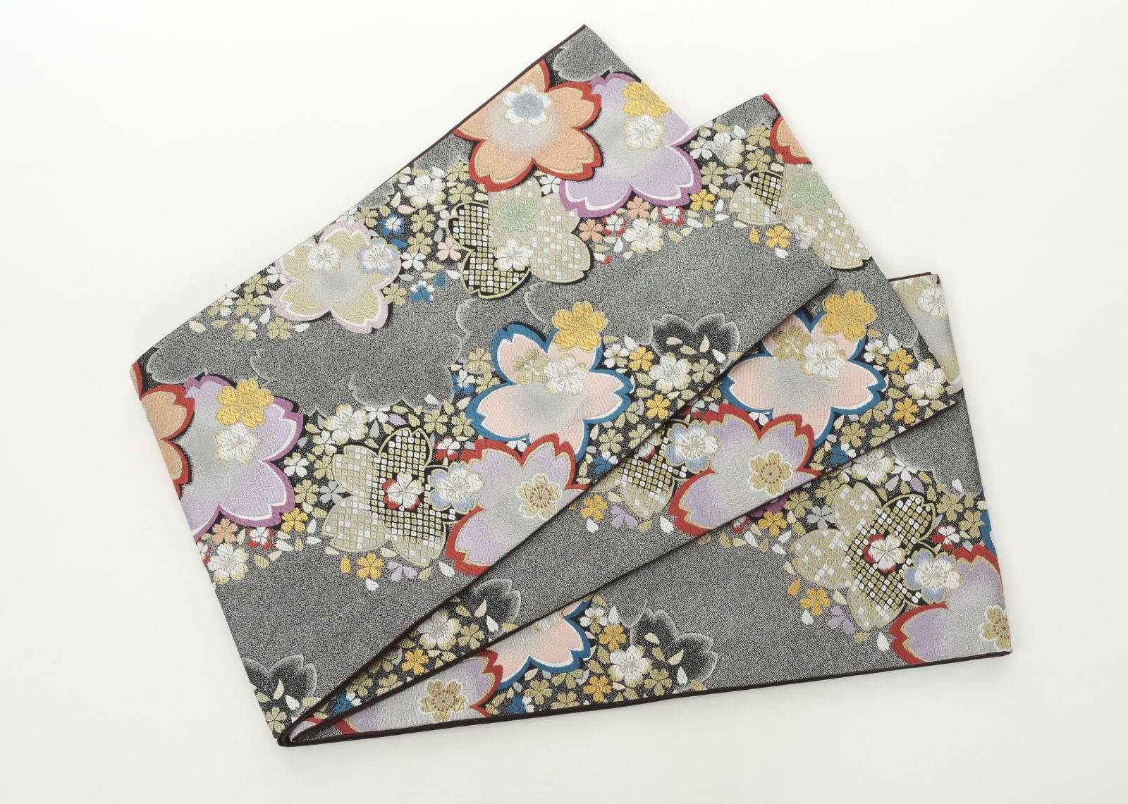 振袖セット 黒 桜 シンプル モダン 7点セット Lサイズ 成人式