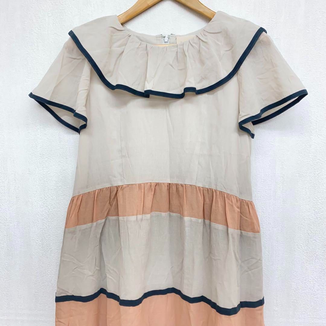 m4888 ローズティアラ コットンシフォン 配色 マキシワンピース