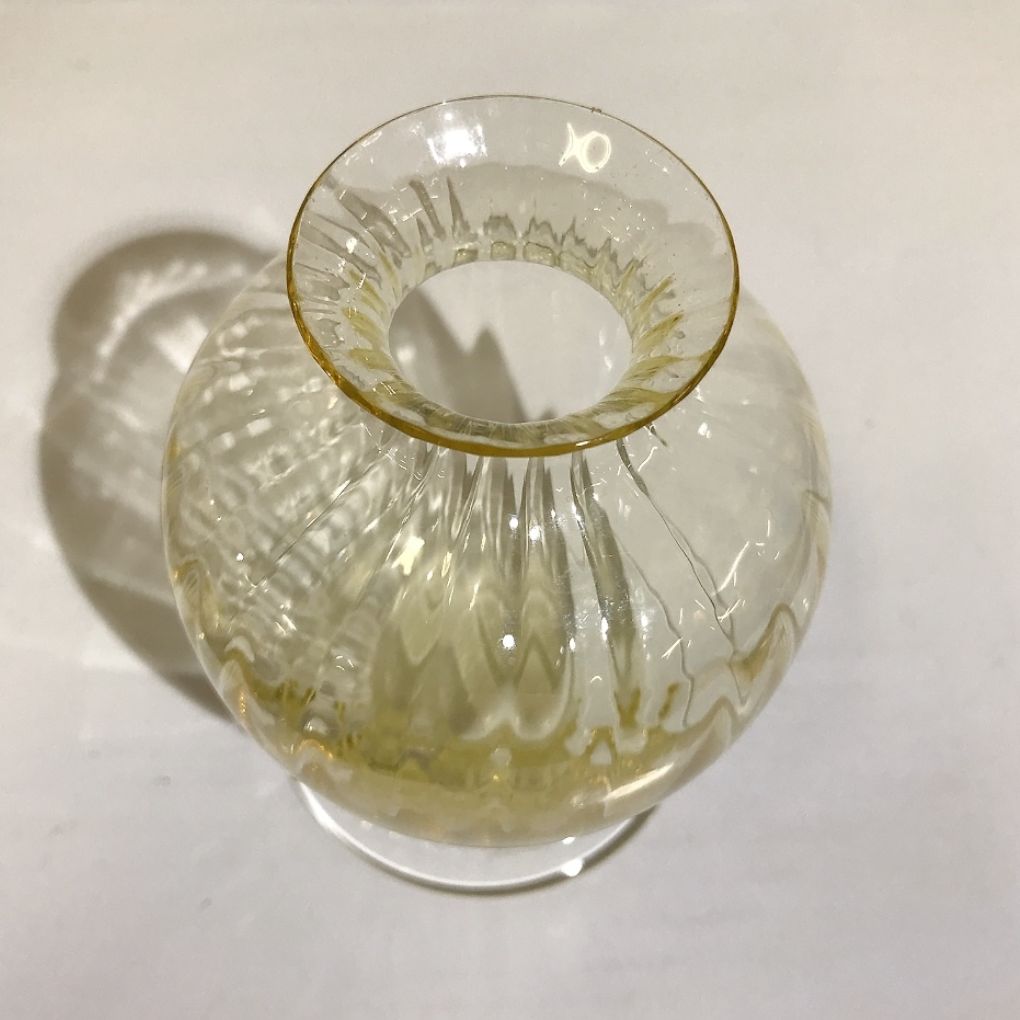 Baccarat バカラ フラワーベース 花瓶 アクアレーユ イエロー Y1916-1