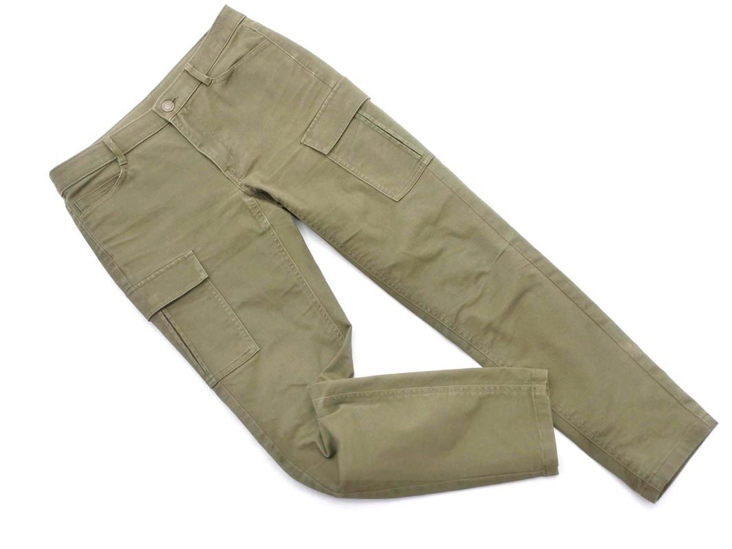 INDIVI インディヴィ クロップド パンツ size36/カーキ