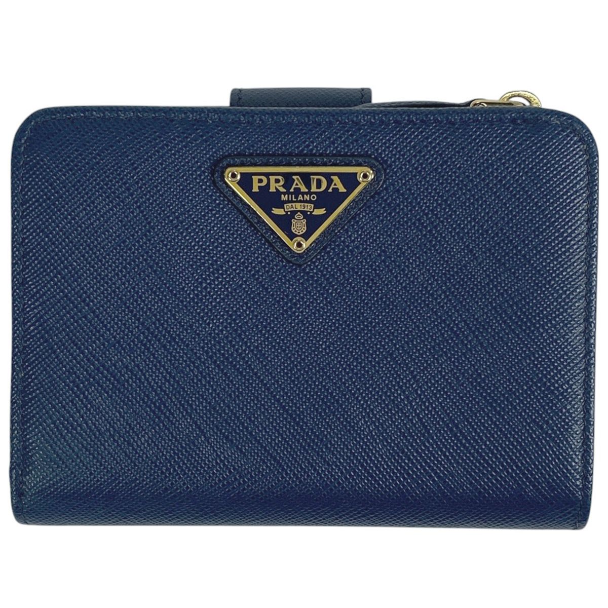 プラダ PRADA ロゴプレート 二つ折り 財布 コンパクトウォレット 二  