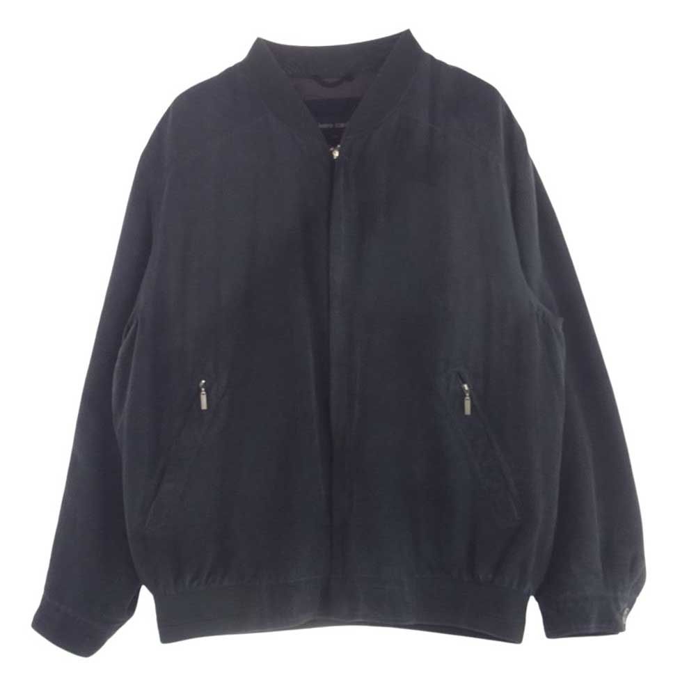 ピエールカルダン pierre cardin SILK BLOUZON シルク100％ フルジップ ブルゾン ブラック系 UKM46in【中古】