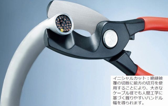クニペックス KNIPEX ケーブルカッター 200mmコンフォートハンドル9512-200