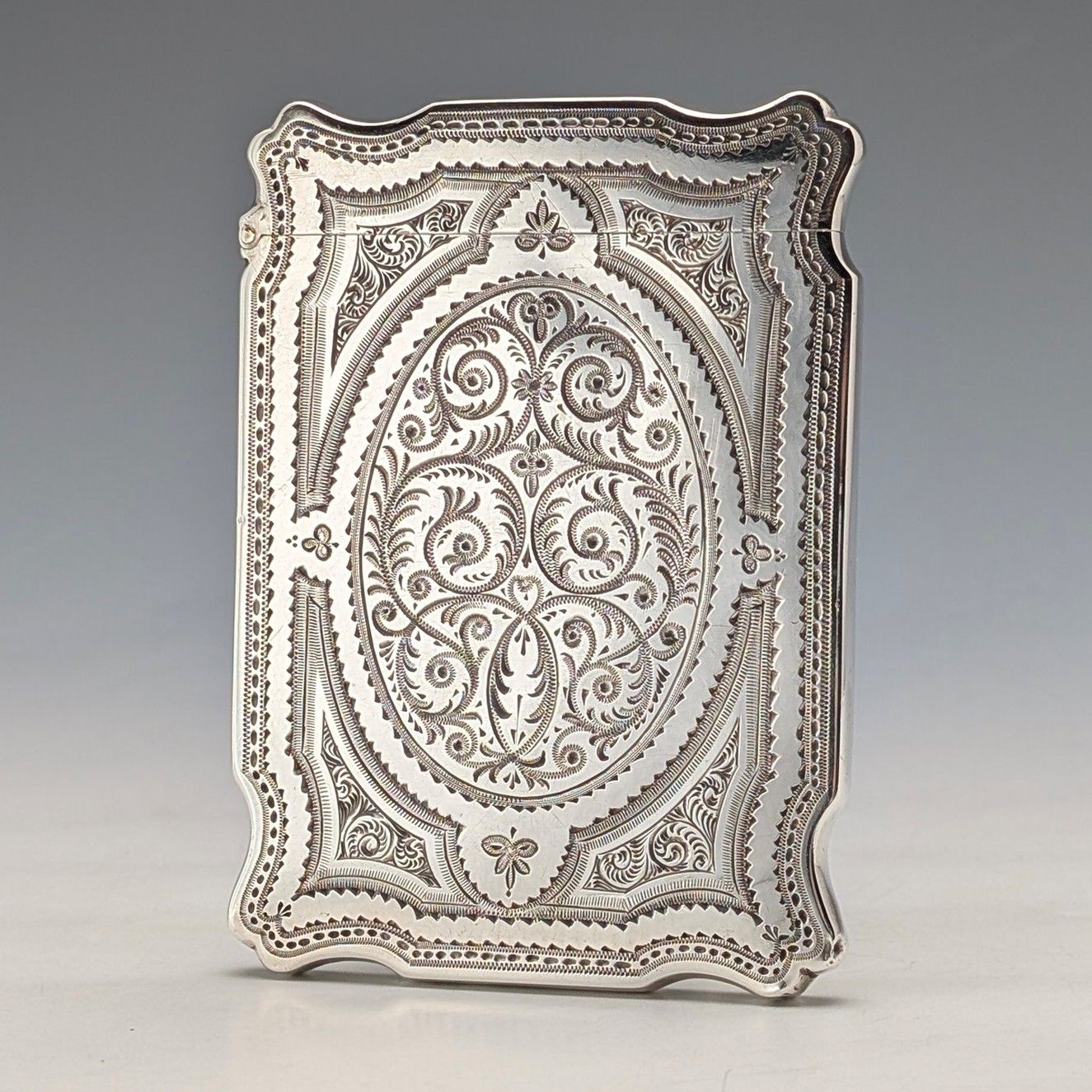 1880年 英国アンティーク 純銀製 カードケース 72g Hilliard