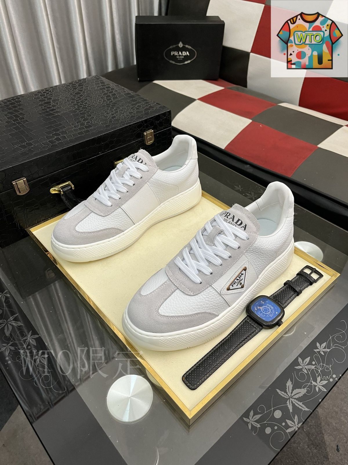 PRADA カジュアルシューズ Pradaプラダ クラシック カジュアル シューズ01 - メルカリ