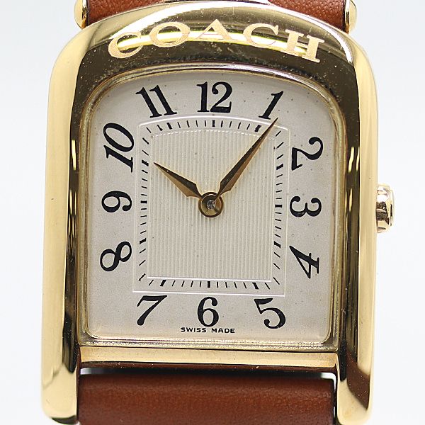 デッドストック級 保| コ―チ W501 QZ ホワイト文字盤 レディース腕時計 6693000 10APT ABC16813 SMZ