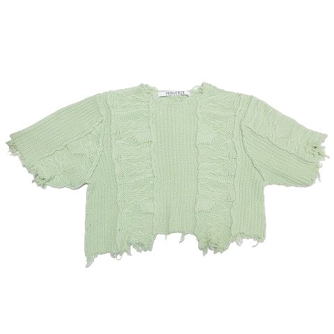 PERVERZE パーバーズ Wave Stripe Crash Knit 半袖 クラッシュ  