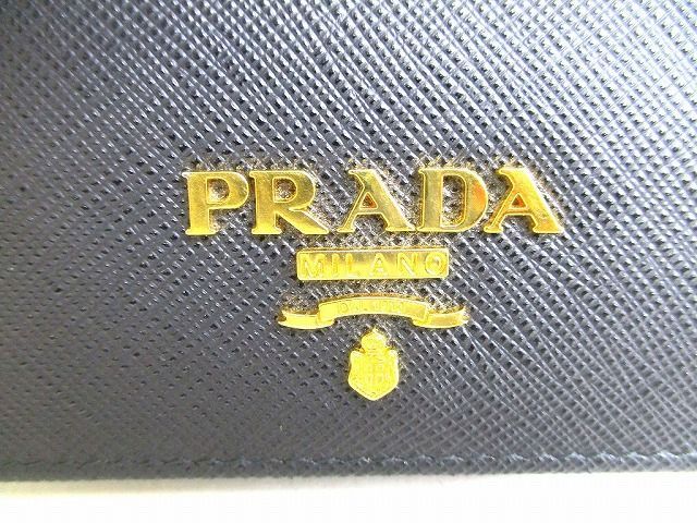 プラダ PRADA サフィアーノメタル レザー 2つ折り 財布 コンパクト財布 コンパクトウォレット メンズ レディース 【未使用保管品】