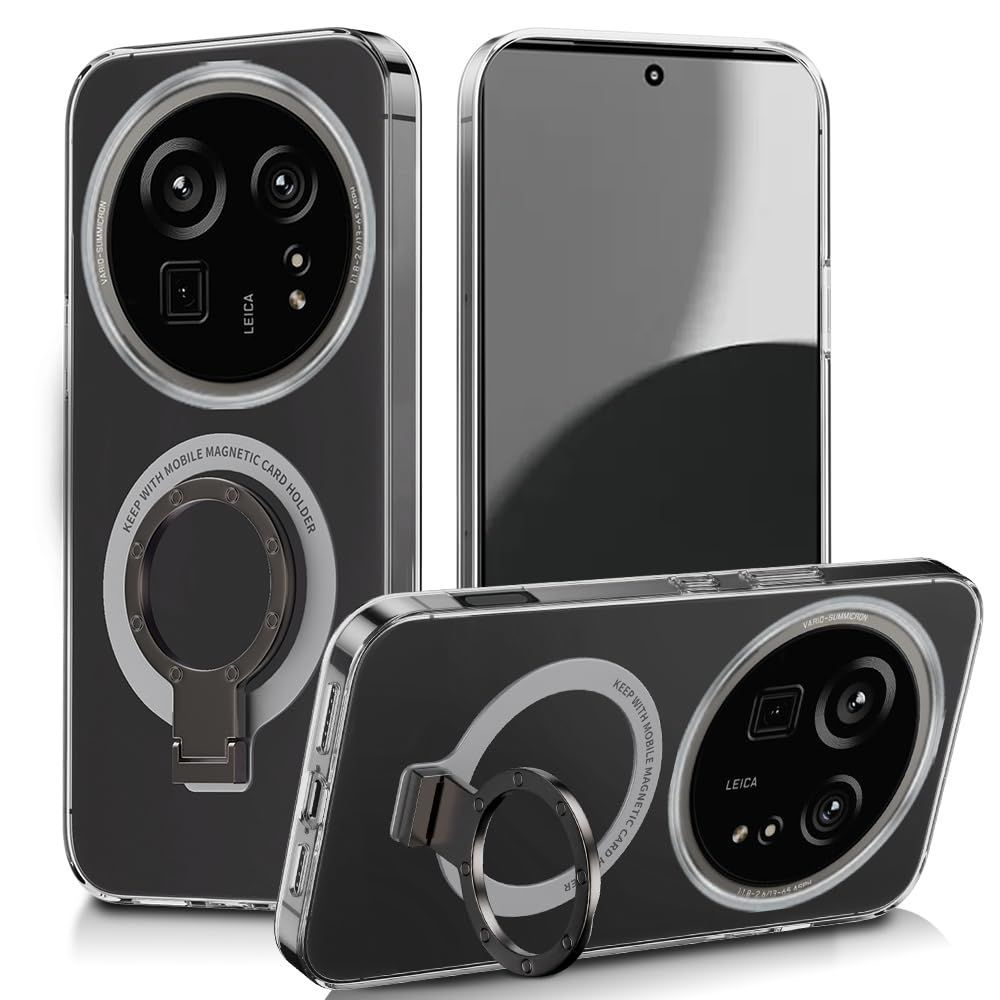 【在庫処分】SH-54E ケース Pro MagSafe対応 透明 金属リング付き アクオス R9 Pro R9 クリア スマホケース タンド機能 ストラップホール付き 擦り傷防止 Aquos 滑り止め 落下防止（Aquos R9 Pro 透明ケー
